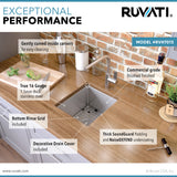 Alternative View of Ruvati Gravena 13" Undermount Rectangle Stainless Steel Bar/Prep Sink, 16 Gauge, Round Corners, RVH7013
