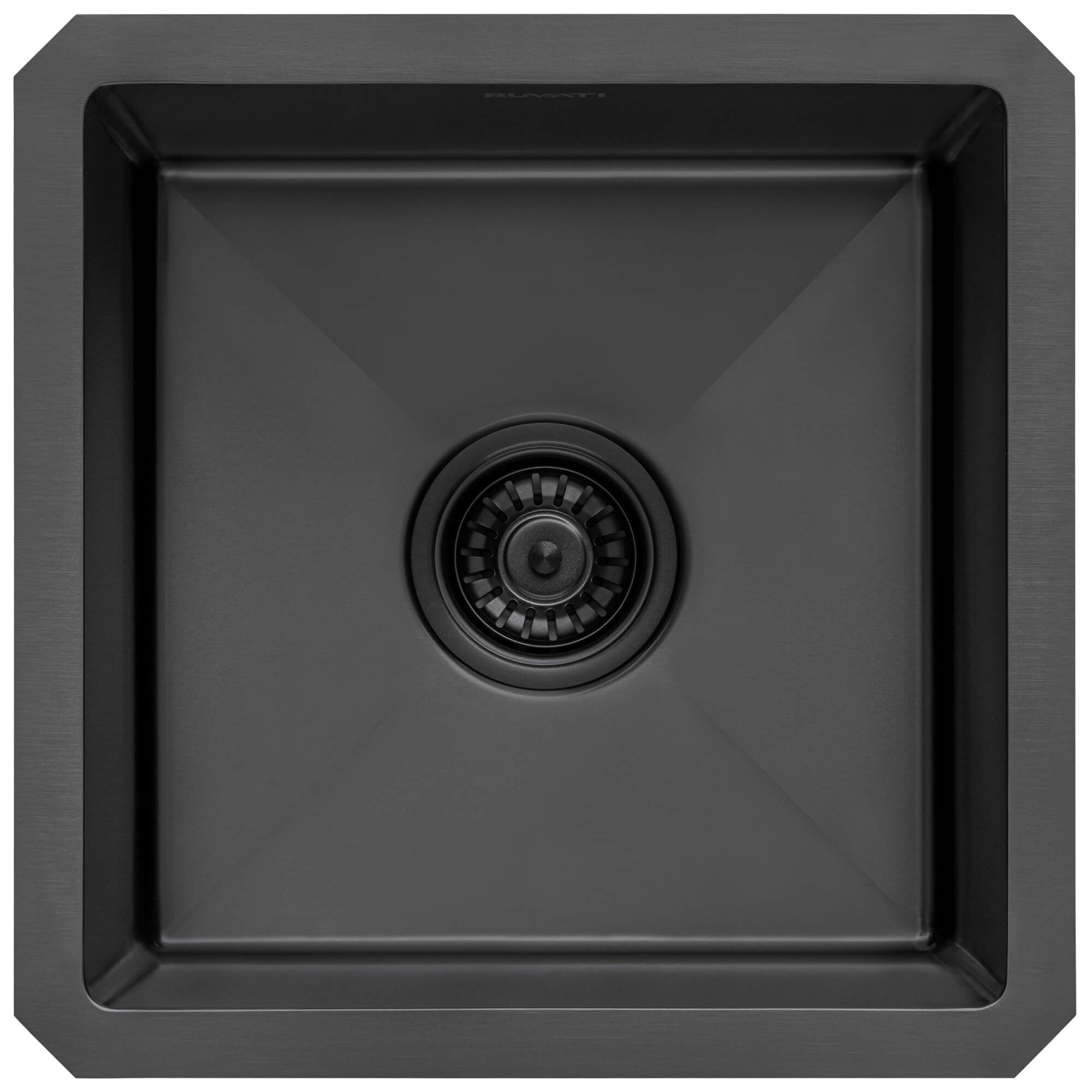 Alternative View of Ruvati Terraza 15-inch Gunmetal Black Stainless Steel Undermount Bar Prep 16 Gauge Kitchen Sink, 16, RVH7015BL
