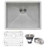 Alternative View of Ruvati Nesta 23" Undermount Stainless Steel Kitchen Sink, 16 Gauge, Zero Radius, RVH7100