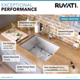 Alternative View of Ruvati Nesta 23" Undermount Stainless Steel Kitchen Sink, 16 Gauge, Zero Radius, RVH7100