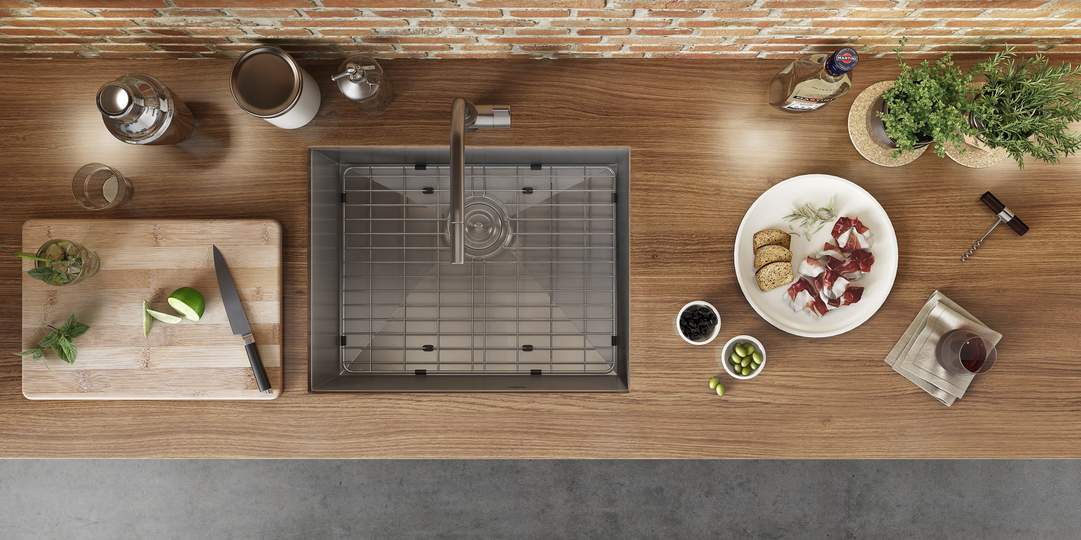 Alternative View of Ruvati Nesta 23" Undermount Stainless Steel Kitchen Sink, 16 Gauge, Zero Radius, RVH7100