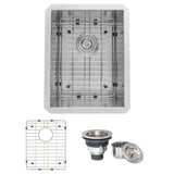 Alternative View of Ruvati Nesta 14" Undermount Rectangle Stainless Steel Bar/Prep Sink, 16 Gauge, Zero Radius, RVH7110