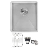 Alternative View of Ruvati Nesta 16" Undermount Rectangle Stainless Steel Bar/Prep Sink, 16 Gauge, Zero Radius, RVH7111