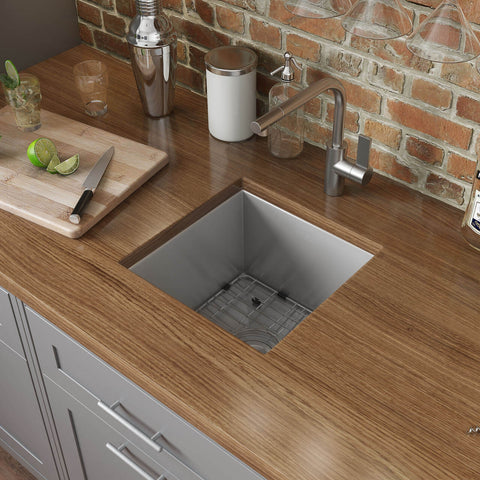 Main Image of Ruvati Nesta 13" Undermount Rectangle Stainless Steel Bar/Prep Sink, 16 Gauge, Zero Radius, RVH7113