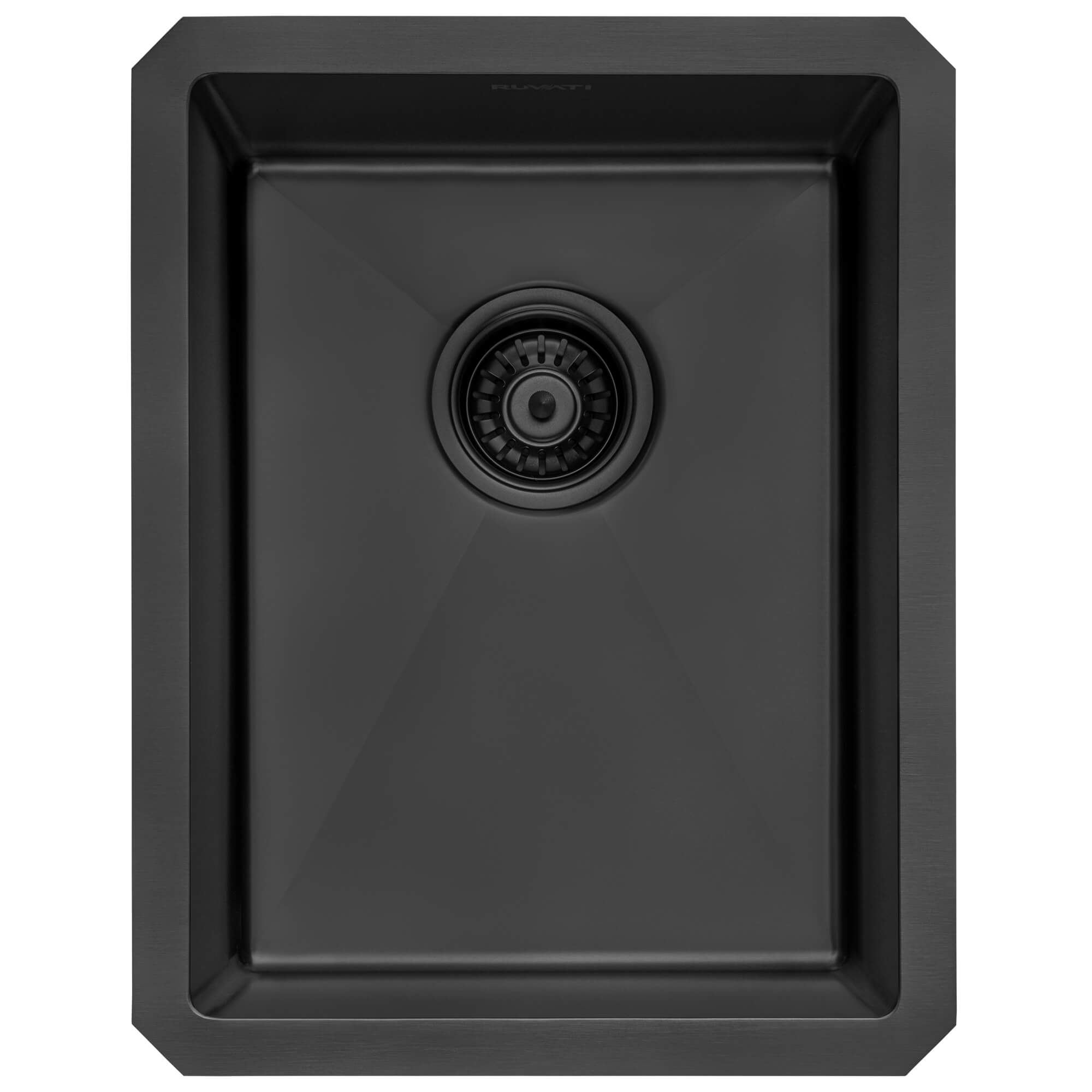 Alternative View of Ruvati Terraza 14-inch Gunmetal Black Stainless Steel Undermount Bar Prep Sink, 16, RVH7114BL