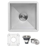 Alternative View of Ruvati Nesta 15" Undermount Square Stainless Steel Bar/Prep Sink, 16 Gauge, Zero Radius, RVH7115