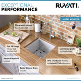 Alternative View of Ruvati Nesta 15" Undermount Square Stainless Steel Bar/Prep Sink, 16 Gauge, Zero Radius, RVH7115