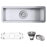 Alternative View of Ruvati Nesta 23" Narrow Trough Undermount Rectangle Stainless Steel Bar/Prep Sink, 16 Gauge, RVH7120