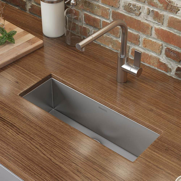 Main Image of Ruvati Nesta 23" Narrow Trough Undermount Rectangle Stainless Steel Bar/Prep Sink, 16 Gauge, RVH7120