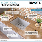 Alternative View of Ruvati Gravena 21" Undermount Rectangle Stainless Steel Bar/Prep Sink, 16 Gauge, Rounded Corners, RVH7121