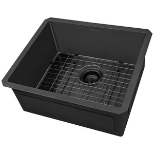 Alternate Image for Ruvati Terraza 21-inch Gunmetal Black Stainless Steel Undermount Bar Prep Kitchen Sink, 16, RVH7121BL
