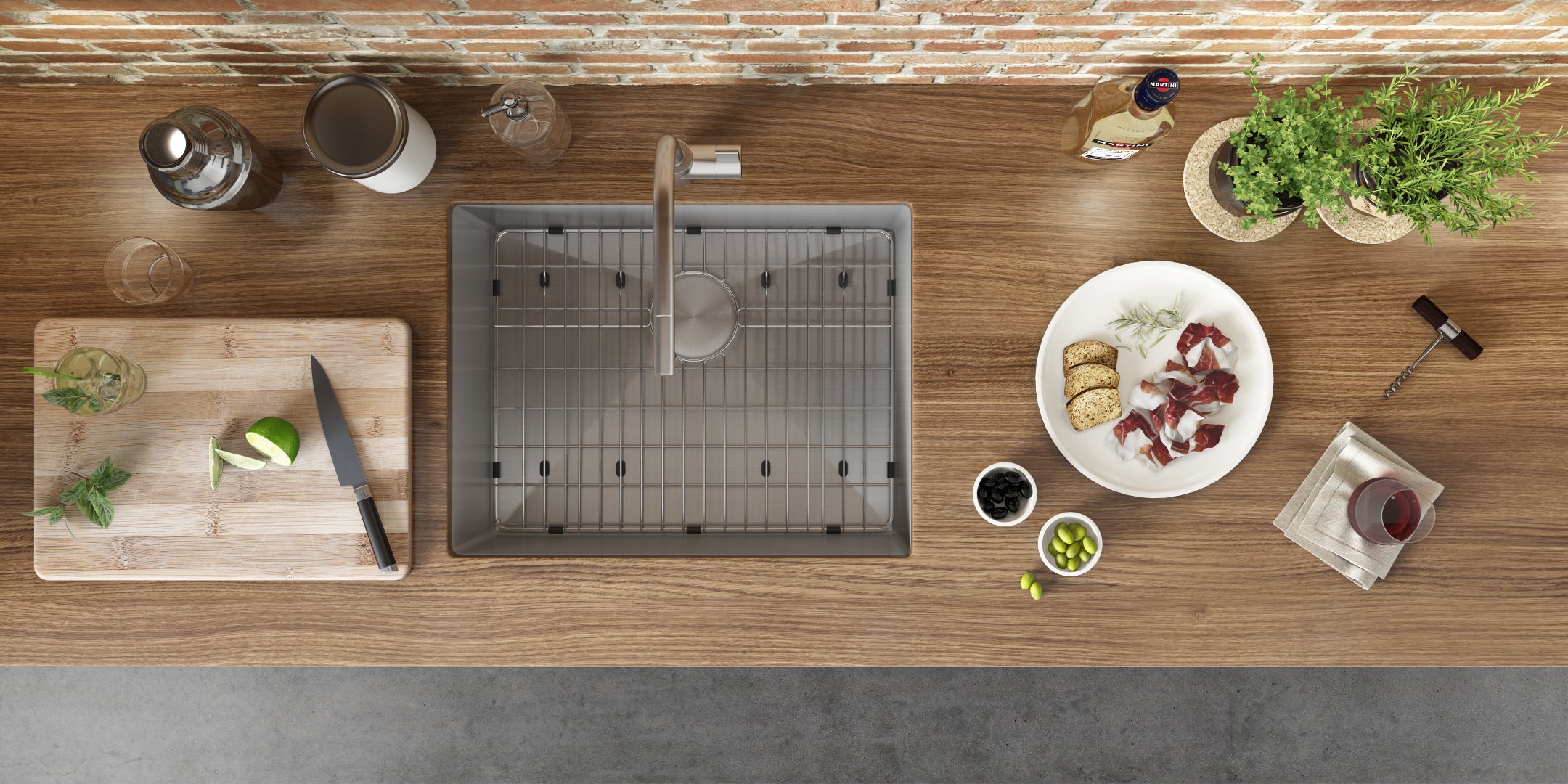 Alternative View of Ruvati Gravena 23" Undermount Stainless Steel Kitchen Sink, 16 Gauge, Rounded Corners, RVH7123