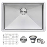 Alternative View of Ruvati Gravena 26" Undermount Stainless Steel Kitchen Sink, 16 Gauge, Rounded Corners, RVH7126