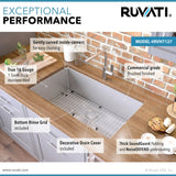 Alternative View of Ruvati Gravena 27" Undermount Stainless Steel Kitchen Sink, 16 Gauge, Rounded Corners, RVH7127