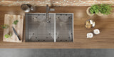 Alternative View of Ruvati Nesta 29" Undermount Stainless Steel Kitchen Sink, 60/40 Double Bowl, 16 Gauge, Zero Radius, RVH7200