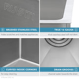 Alternative View of Ruvati Gravena 28" Undermount Stainless Steel Kitchen Sink, 16 Gauge, Rounded Corners, RVH7250