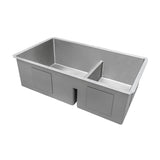 Alternative View of Ruvati Urbana 28" Undermount Stainless Steel Kitchen Sink, 60/40 Low Divide Double Bowl, 16 Gauge, Rounded Corners, RVH7255