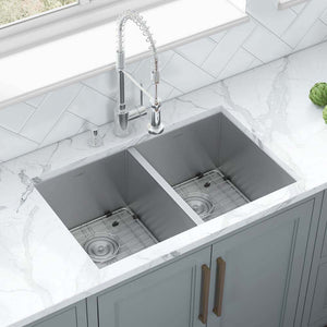 Alternate Image for Ruvati Nesta 30" Undermount Stainless Steel Kitchen Sink, 50/50 Double Bowl, 16 Gauge, Zero Radius, RVH7350