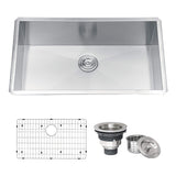 Alternative View of Ruvati Nesta 32" Undermount Stainless Steel Kitchen Sink, 16 Gauge, Zero Radius, RVH7405