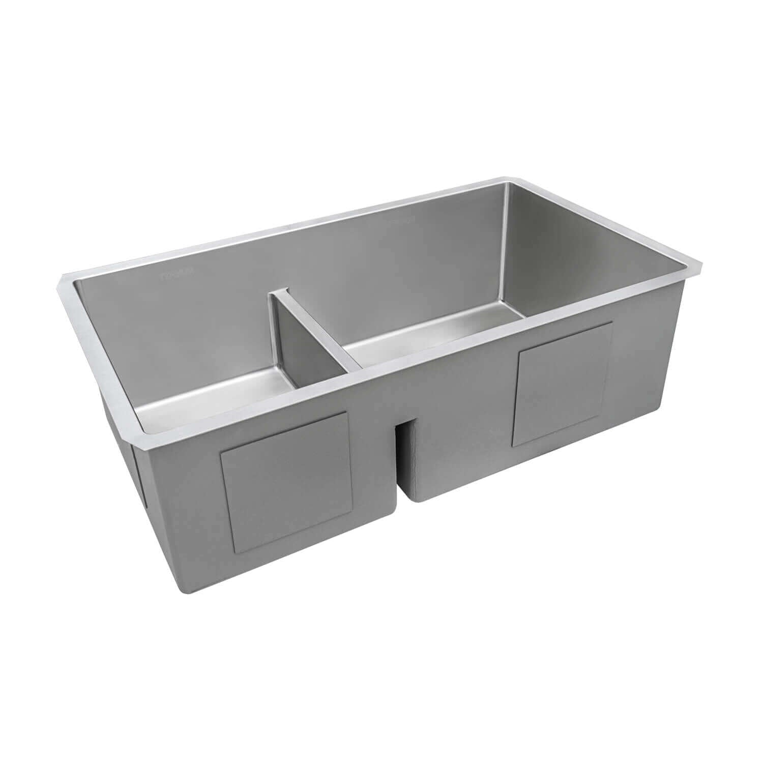 Alternative View of Ruvati Urbana 33" Undermount Stainless Steel Kitchen Sink, 40/60 Low Divide Double Bowl, 16 Gauge, Rounded Corners, RVH7418