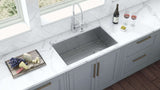 Alternative View of Ruvati Tribeca 27" Slope Bottom Offset Drain Undermount Stainless Steel Kitchen Sink, 16 Gauge, RVH7470