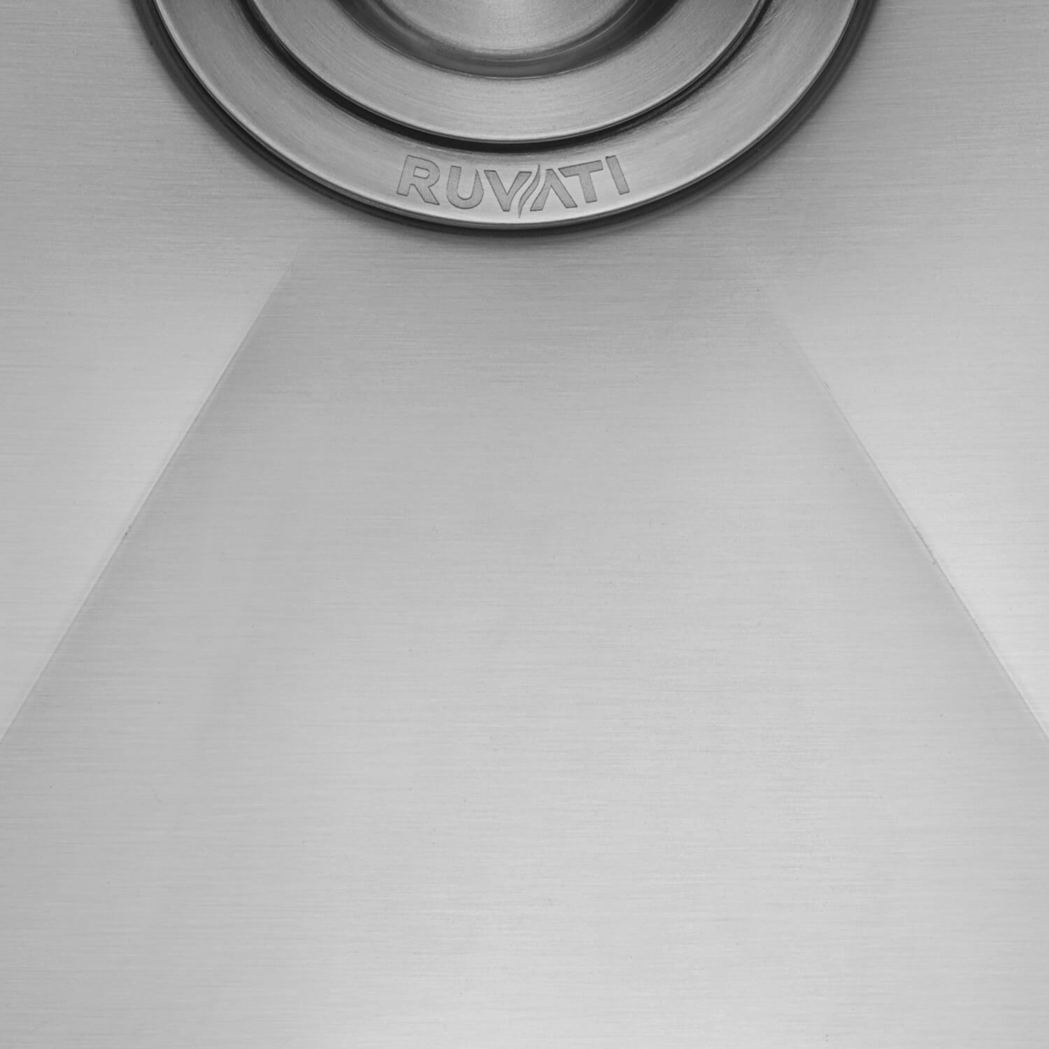 Alternative View of Ruvati Tribeca 27" Slope Bottom Offset Drain Undermount Stainless Steel Kitchen Sink, 16 Gauge, RVH7470