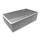 Alternative View of Ruvati Tribeca 32" Slope Bottom Offset Drain Reversible Undermount Stainless Steel Kitchen Sink, 16 Gauge, RVH7490