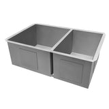 Alternative View of Ruvati Nesta 32" Undermount Stainless Steel Kitchen Sink, 60/40 Double Bowl, 16 Gauge, Zero Radius, RVH7515