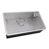 Ruvati Ibiza Glass Rinser and Sink Combo 30-inch Undermount 16 Gauge Stainless Steel Rounded Corners Kitchen Sink Single Bowl, 16, RVH7533