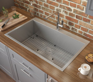 Alternate Image for Ruvati Tirana 33" Drop-in Topmount Stainless Steel Kitchen Sink, 16 Gauge, Zero Radius, RVH8000