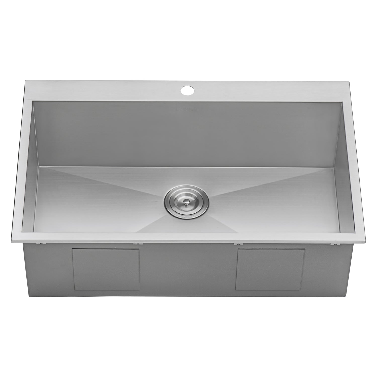Alternative View of Ruvati Tirana 33" Drop-in Topmount Stainless Steel Kitchen Sink, 16 Gauge, Zero Radius, RVH8000