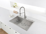 Main Image of Ruvati Tirana 33" Drop-in Topmount Stainless Steel Kitchen Sink, 16 Gauge, Zero Radius, RVH8001