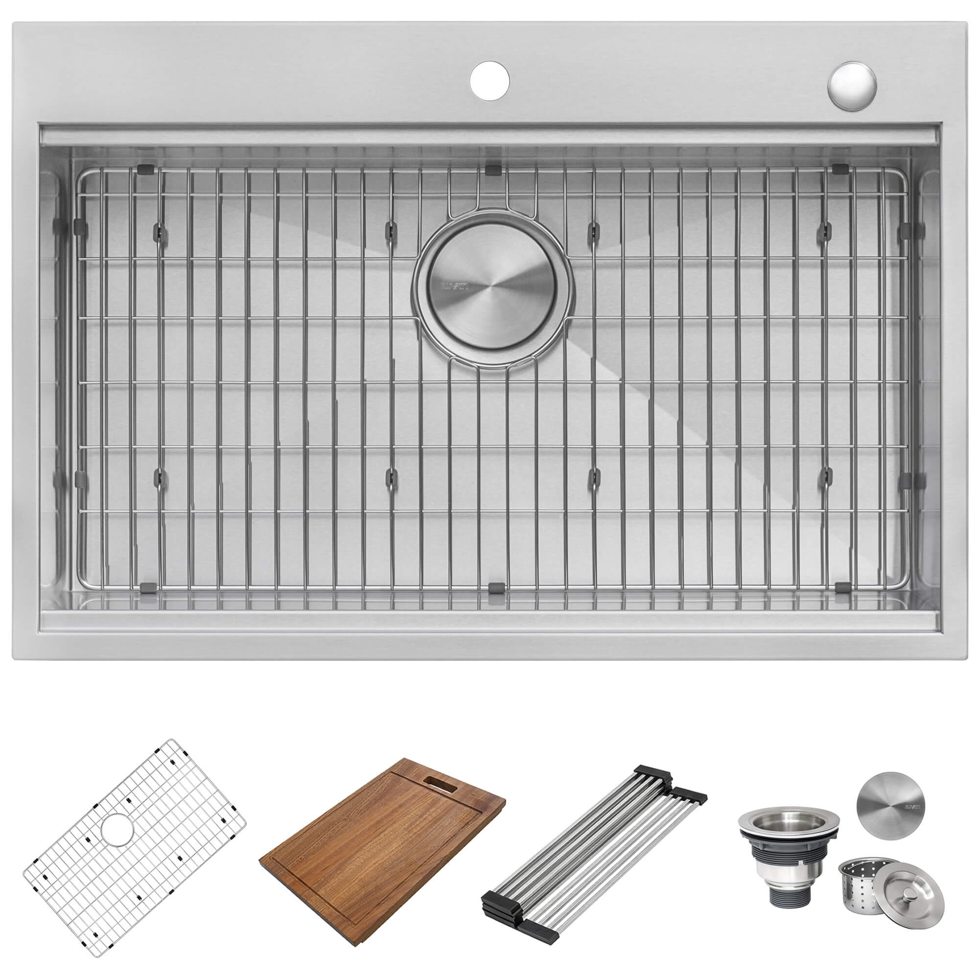 Alternative View of Ruvati Siena 33" Drop In Stainless Steel Workstation Kitchen Sink, 16 Gauge, RVH8002