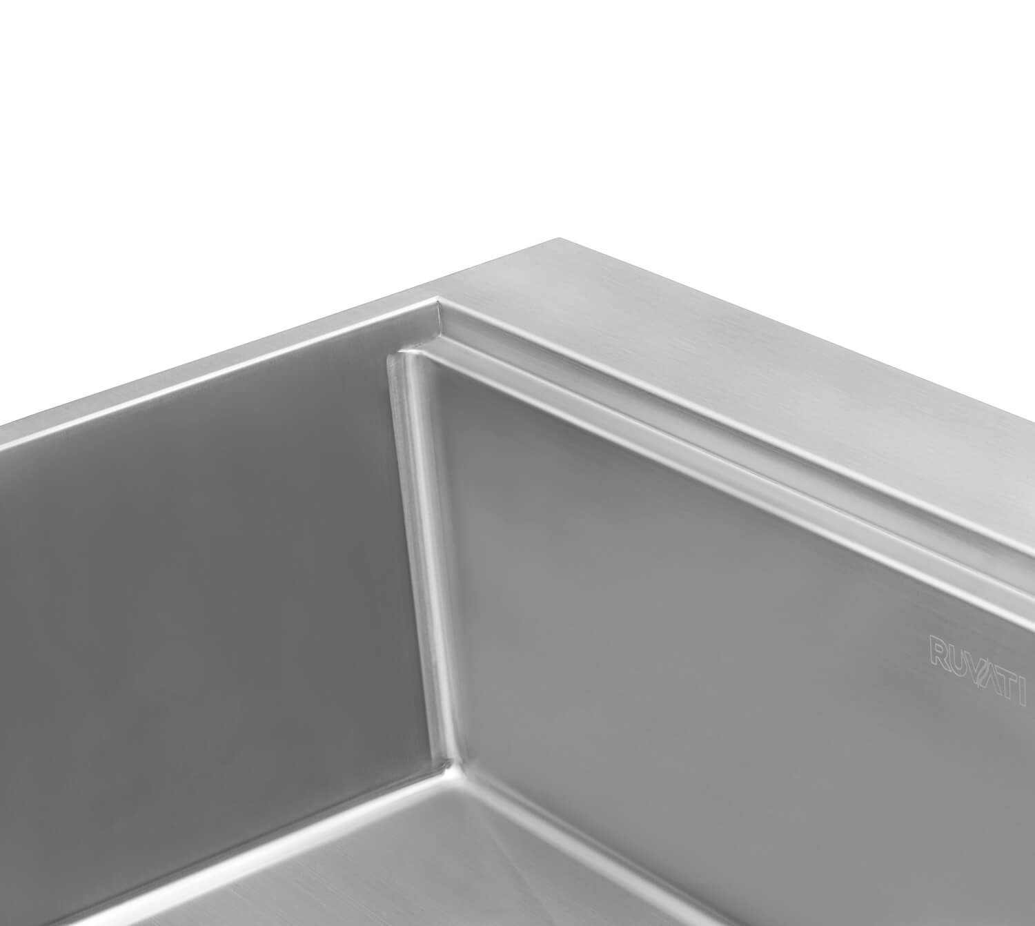 Alternative View of Ruvati Siena 33" Stainless Steel Workstation Kitchen Sink, 16 Gauge, Rounded Corners, RVH8003