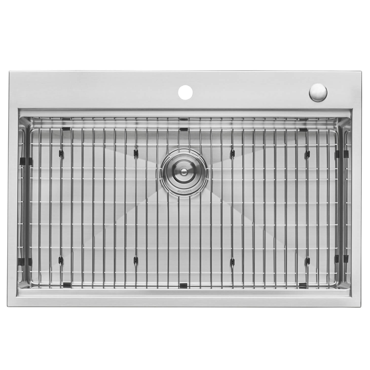 Alternative View of Ruvati Siena 33" Stainless Steel Workstation Kitchen Sink, 16 Gauge, Rounded Corners, RVH8003