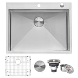 Alternative View of Ruvati Tirana Pro 28" Stainless Steel Kitchen Sink, 16 Gauge, Rounded Corners, RVH8008