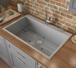 Alternate Image for Ruvati Tirana Pro 30" Stainless Steel Kitchen Sink, 16 Gauge, Rounded Corners, RVH8009