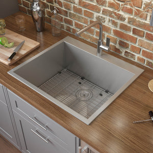 Alternate Image for Ruvati Tirana 25" Drop-in Topmount Stainless Steel Kitchen Sink, 16 Gauge, RVH8010