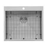 Alternative View of Ruvati Tirana 25" Drop-in Topmount Stainless Steel Kitchen Sink, 16 Gauge, RVH8010