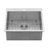 Alternative View of Ruvati Tirana 25" Drop-in Topmount Stainless Steel Kitchen Sink, 16 Gauge, RVH8010