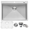 Ruvati Tirana Pro 27 x 20 inch Drop-in 16 Gauge Stainless Steel Rounded Corners Topmount Kitchen Sink Single Bowl, 16, RVH8017