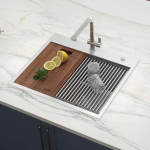 Alternate Image for Ruvati Siena 25" Stainless Steel Workstation Kitchen Sink, 16 Gauge, Rounded Corners, RVH8023