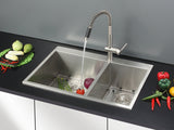 Alternative View of Ruvati Tirana 33" Drop In Stainless Steel Kitchen Sink, 60/40 Double Bowl, 16 Gauge, Zero Radius, RVH8050