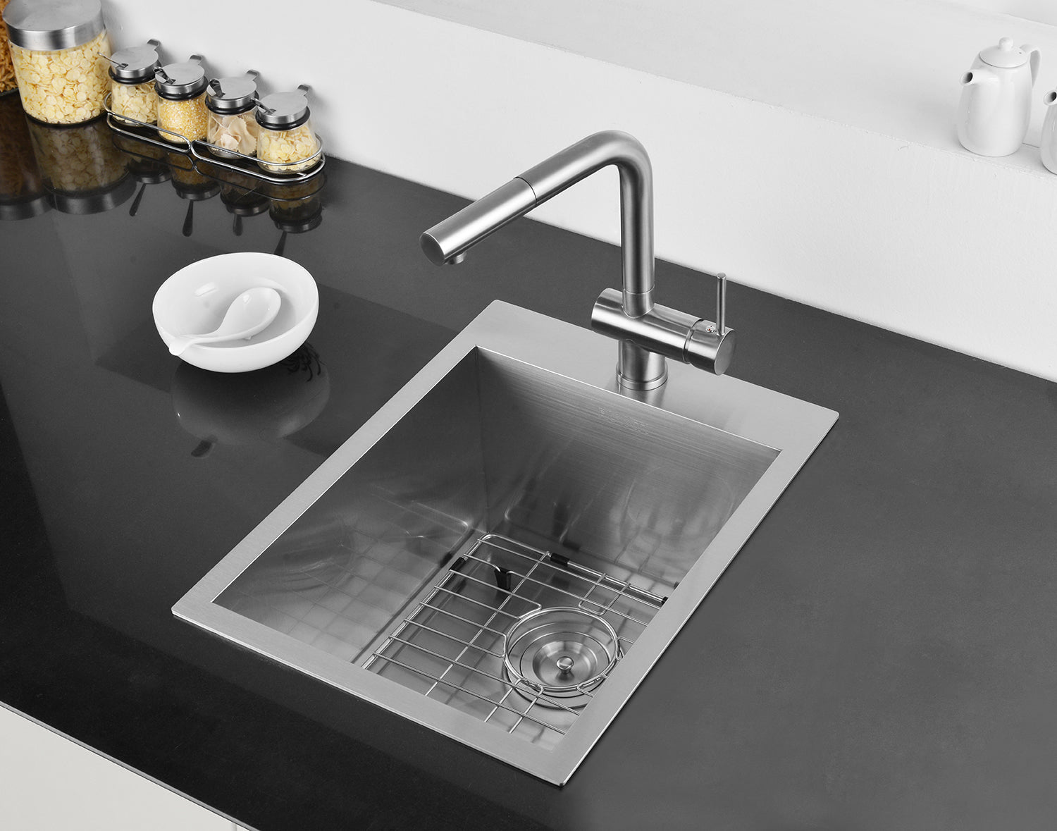 Alternative View of Ruvati Tirana 15" Rectangle Stainless Steel Bar/Prep Sink, 16 Gauge, RVH8110
