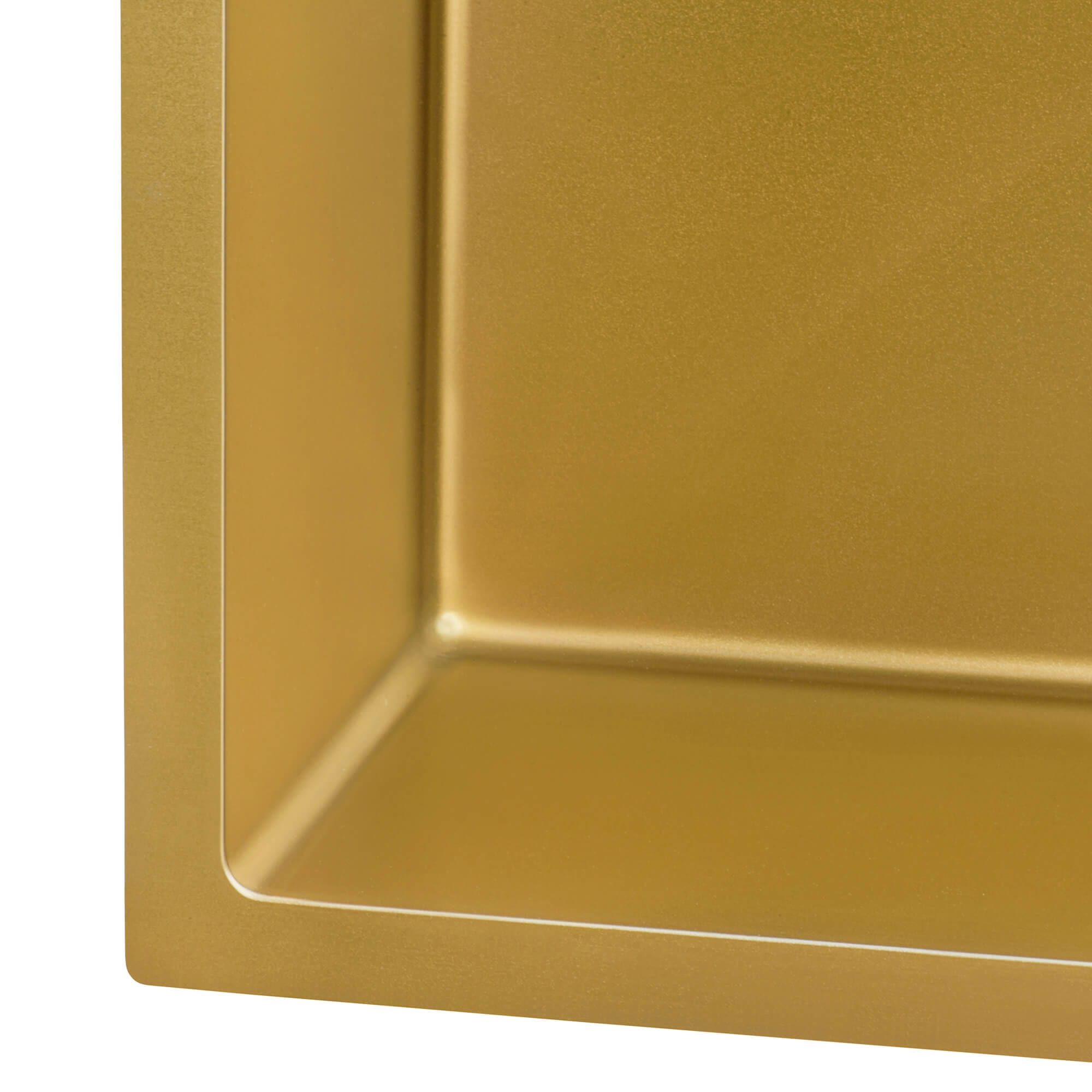 Alternative View of Ruvati Terraza 15 x 20 inch Polished Brass Matte Gold Stainless Steel Drop-in Topmount Bar Prep Sink Single Bowl, 16, Matte Gold Satin Brass, RVH8110GG