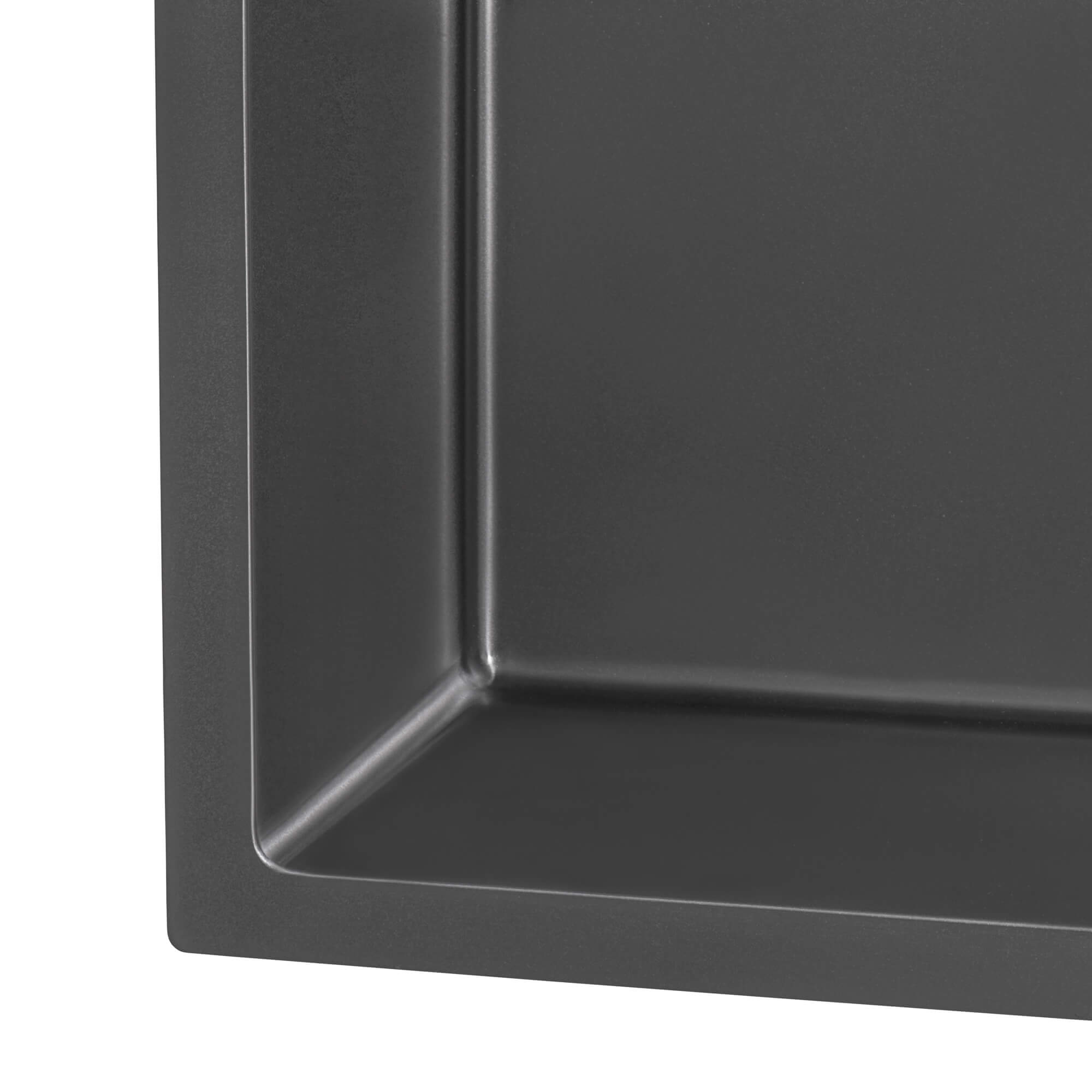 Alternative View of Ruvati Terraza 15 inch Gunmetal Black Stainless Steel Drop-in Topmount Bar Prep Sink Single Bowl, 16, RVH8115BL