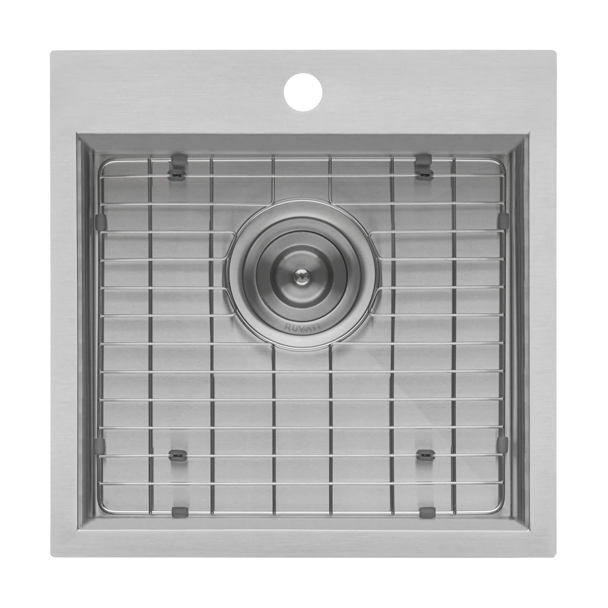 Alternate Image for Ruvati Tirana 18" Square Stainless Steel Bar/Prep Sink, 16 Gauge, RVH8118