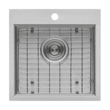 Alternative View of Ruvati Tirana 18" Square Stainless Steel Bar/Prep Sink, 16 Gauge, RVH8118