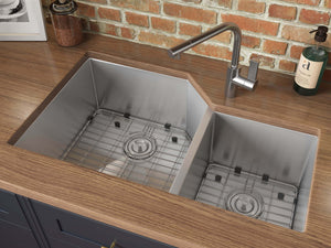 Alternate Image for Ruvati Gravena 33" Undermount Stainless Steel Kitchen Sink, 60/40 Double Bowl, 16 Gauge, RVH8150