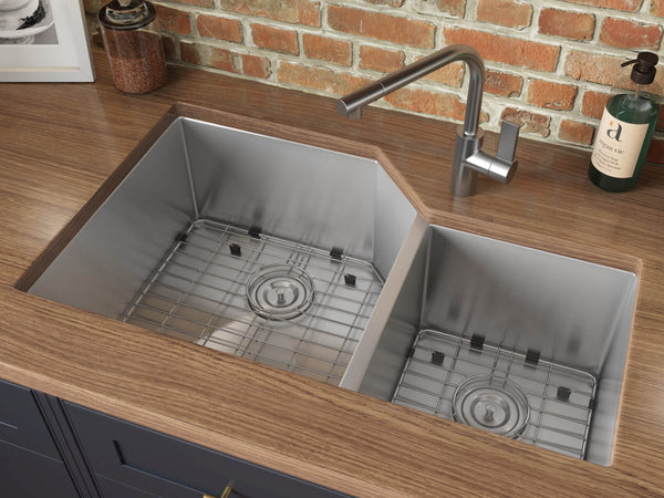 Main Image of Ruvati Gravena 33" Undermount Stainless Steel Kitchen Sink, 60/40 Double Bowl, 16 Gauge, RVH8150